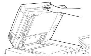 graphic illustration of open photocopy machine graphic illustration of open photocopy machine